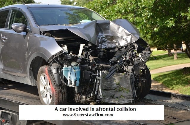 Car withfrontend damage froma frontal collision