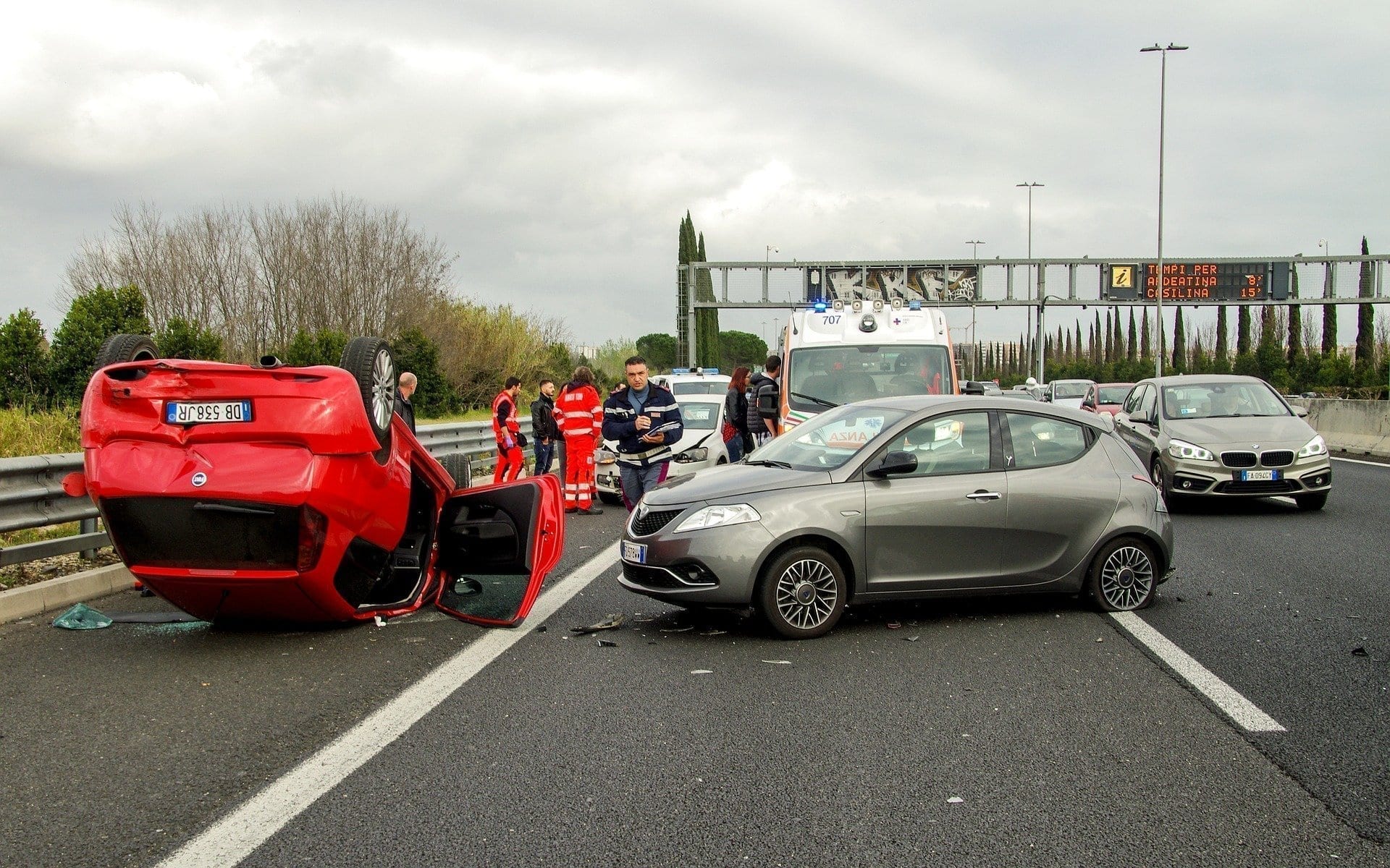 Car accident in a highway