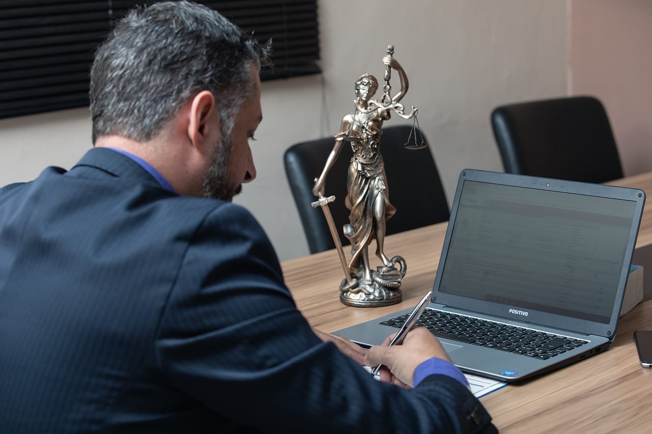 Personal injury lawyer working in a meeting room