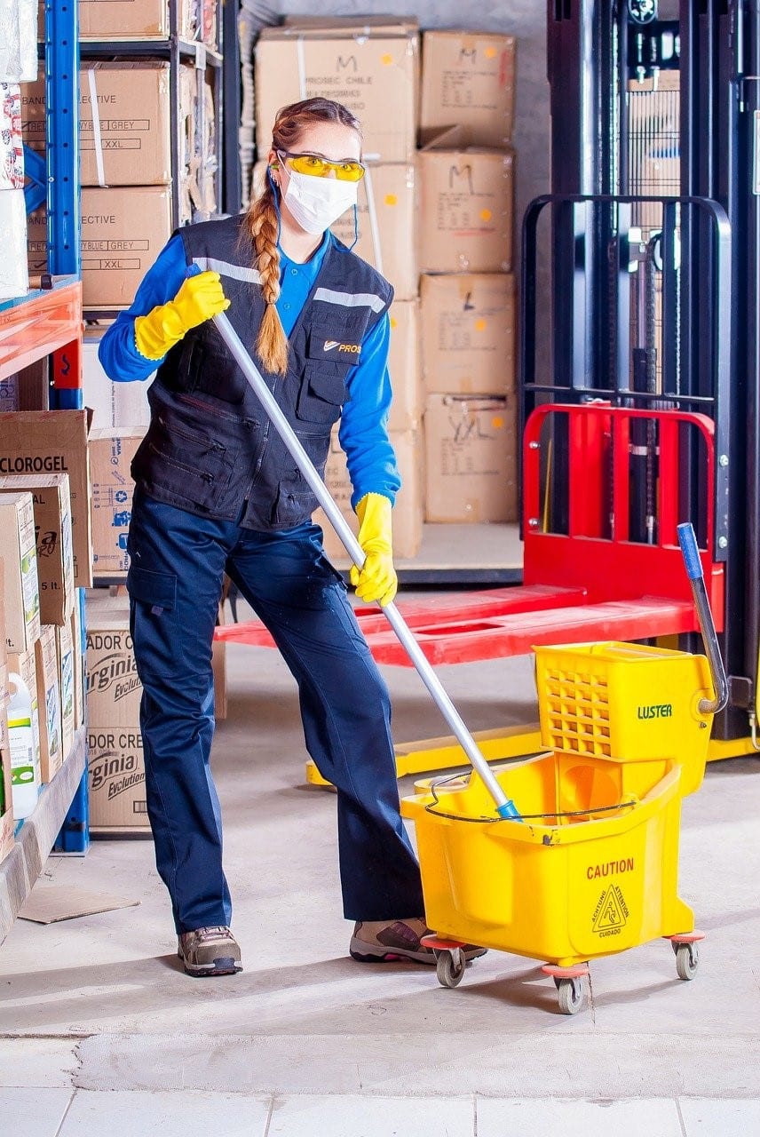 Woman working as a cleaner