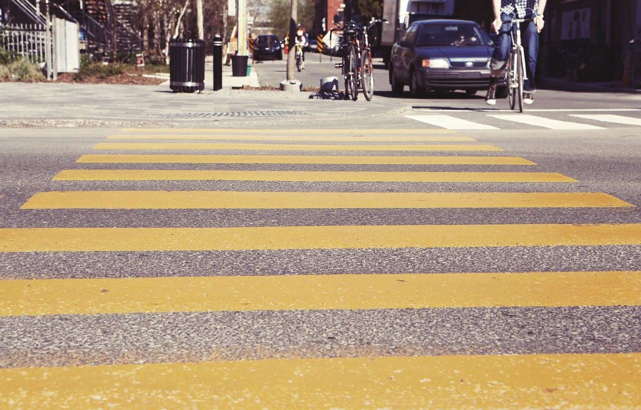 A pedestrian crossing at daytime