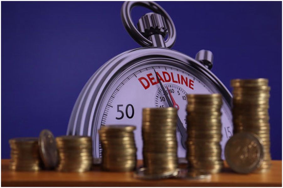 Deadline clock and coins