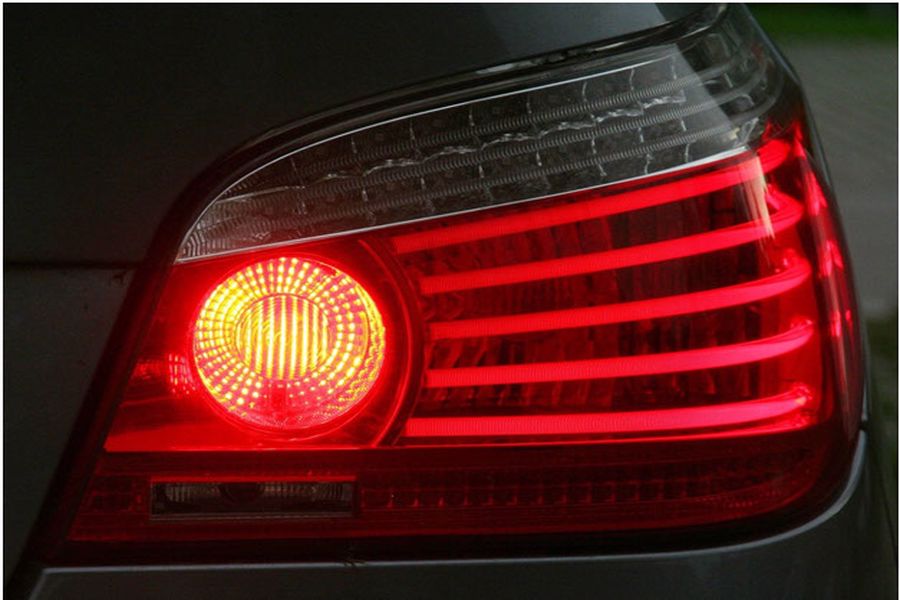 The back of a car with a red light