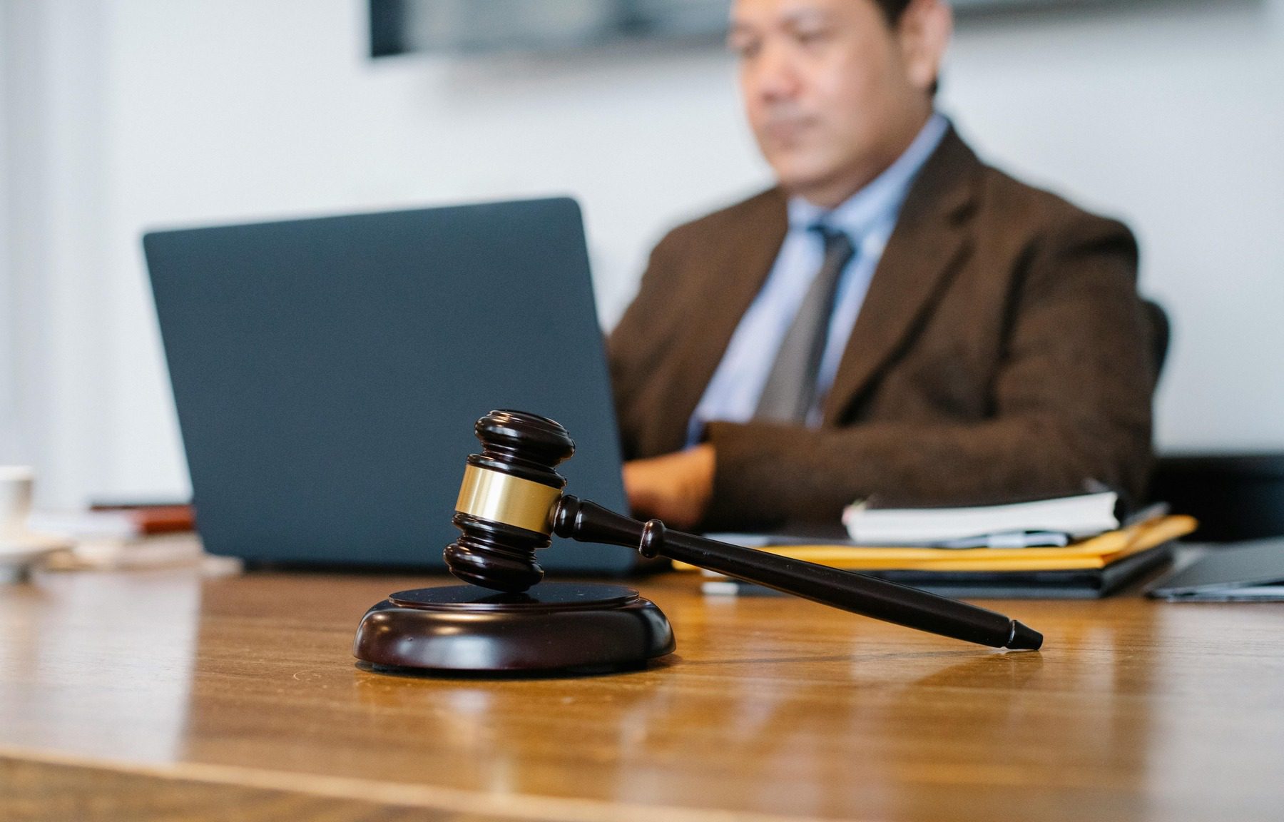 Gavel and block on a lawyer's table